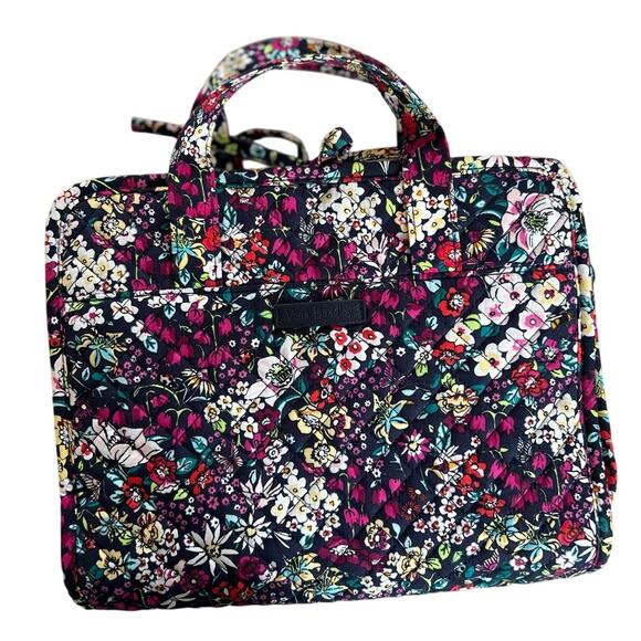 Vera Bradley Black & Pink Floral Packable Travel Cosmetic Hanging Case - Picture 1 of 10